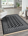Samarkand Elegance Collection Area Rug -  Margilan (Black and White) Rectangle Black and White  lifestyle 15