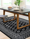 Samarkand Elegance Collection Area Rug -  Margilan (Black and White) Rectangle Black and White  lifestyle 19