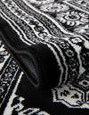 Samarkand Elegance Collection Area Rug -  Margilan (Black and White) Rectangle Black and White  lifestyle 24