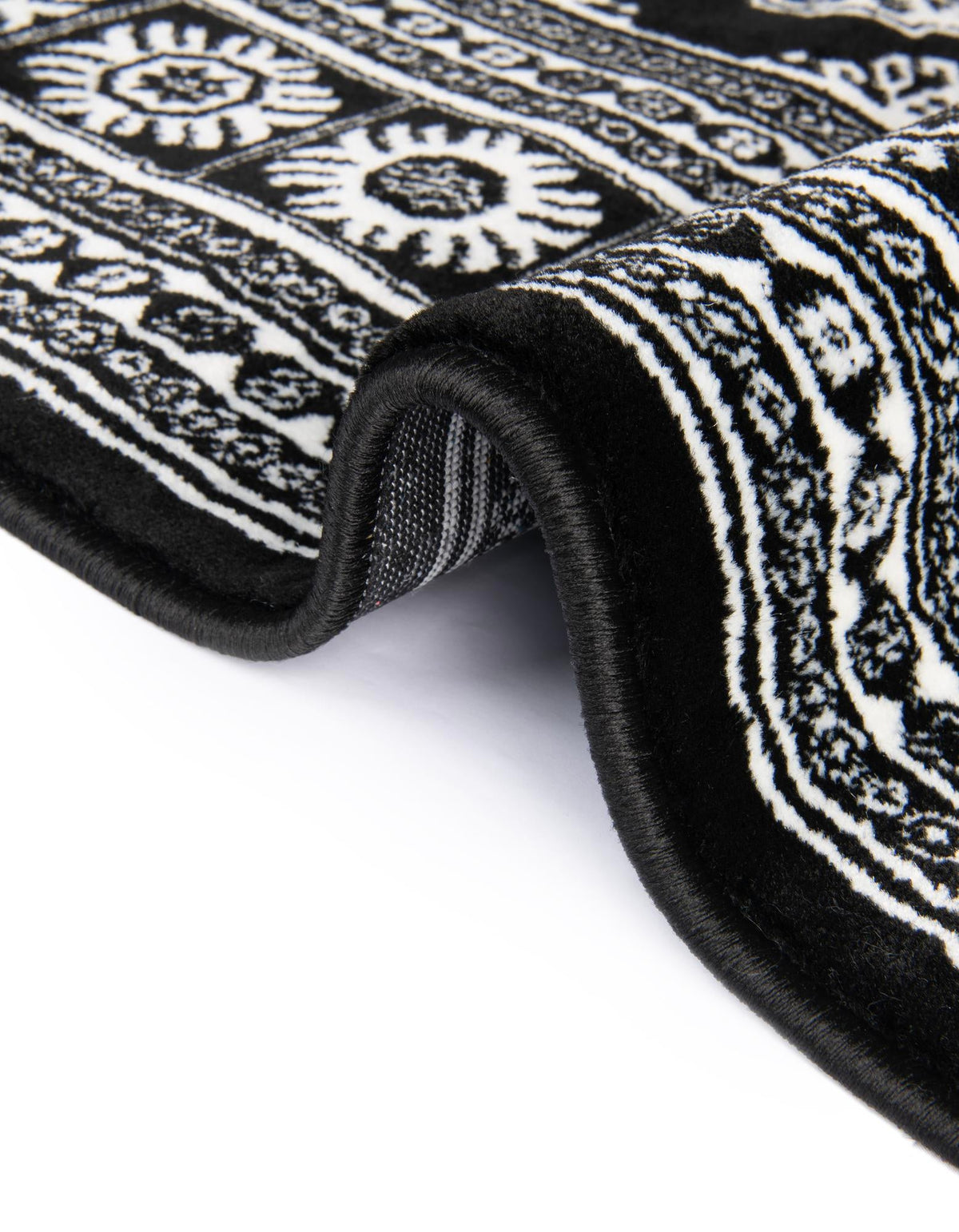 Samarkand Elegance Collection Area Rug -  Margilan (Black and White) Rectangle Black and White  lifestyle 32