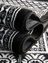 Samarkand Elegance Collection Area Rug -  Margilan (Black and White) Rectangle Black and White  lifestyle 38