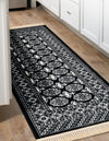 Samarkand Elegance Collection Area Rug -  Margilan (Black and White) Runner Black and White  lifestyle 49