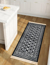 Samarkand Elegance Collection Area Rug -  Margilan (Black and White) Runner Black and White  lifestyle 52