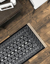 Samarkand Elegance Collection Area Rug -  Margilan (Black and White) Runner Black and White  lifestyle 55