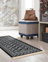 Samarkand Elegance Collection Area Rug -  Margilan (Black and White) Runner Black and White  lifestyle 64