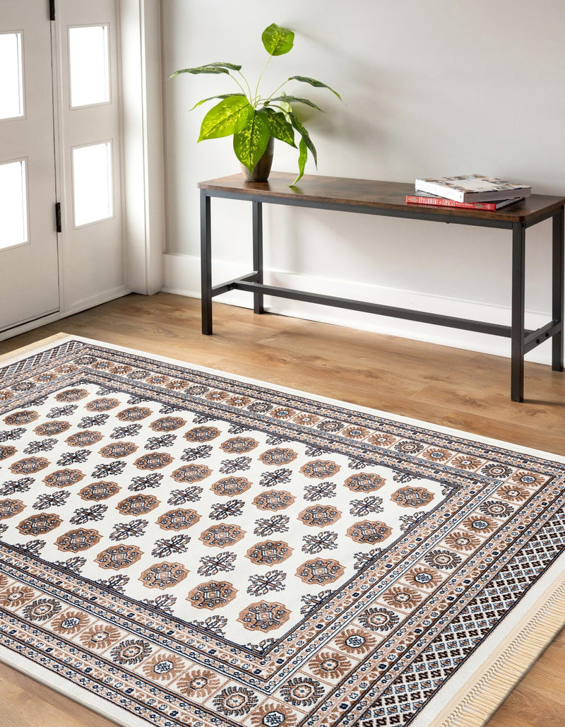 Samarkand Elegance Collection Area Rug -  Margilan (Ivory) Rectangle Ivory  lifestyle 9