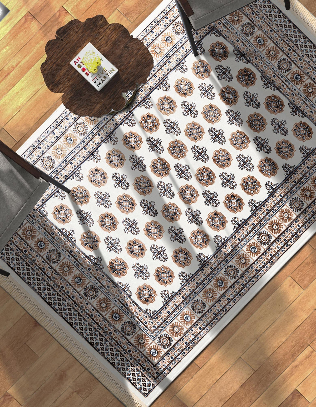 Samarkand Elegance Collection Area Rug -  Margilan (Ivory) Rectangle Ivory  lifestyle 21