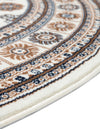 Samarkand Elegance Collection Area Rug -  Margilan (Ivory) Round Ivory  lifestyle 58
