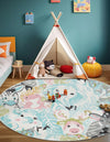 Playful Patterns Collection Area Rug -  Splash Round Multi  lifestyle 28