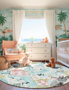 Playful Patterns Collection Area Rug -  Splash Round Multi  lifestyle 32
