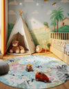 Playful Patterns Collection Area Rug -  Splash Round Multi  lifestyle 34