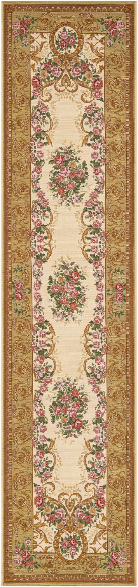 Patio Elegance Collection Area Rug -  Portico Runner Ivory and Beige  lifestyle 59