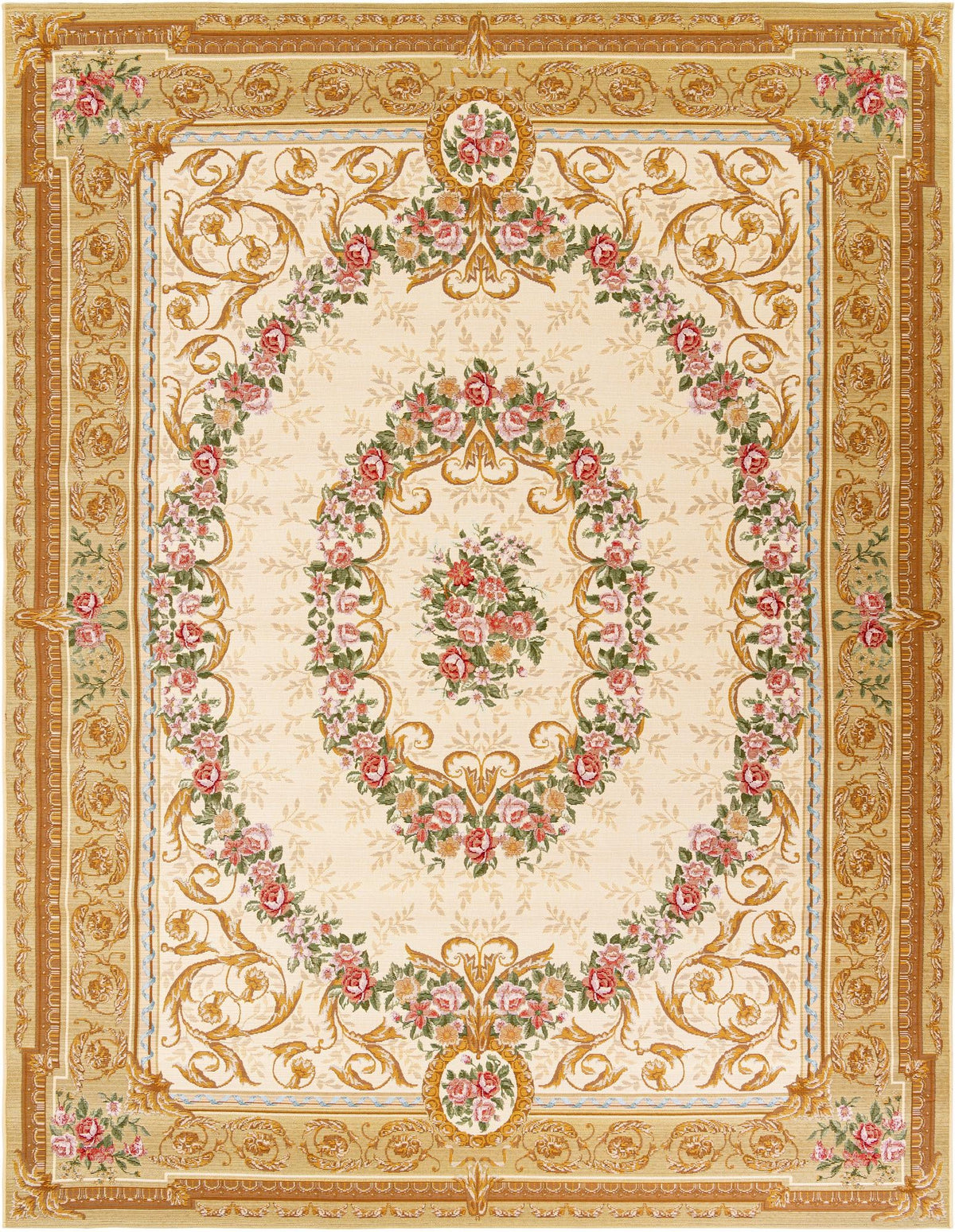 Patio Elegance Collection Area Rug -  Portico Rectangle Ivory and Beige Main