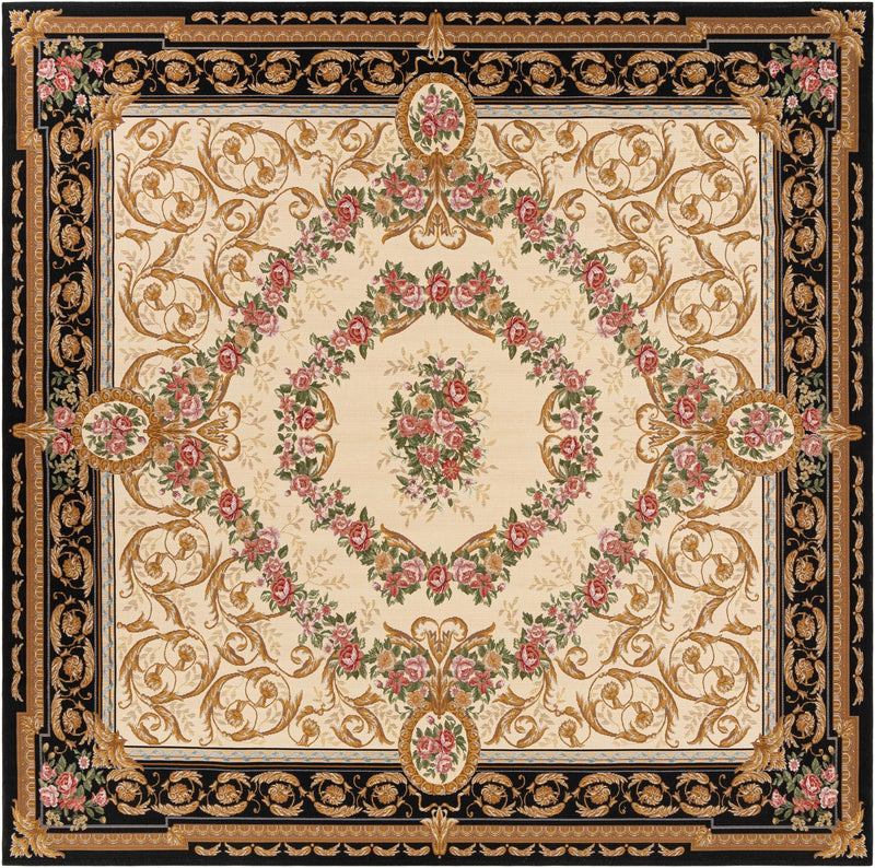 Patio Elegance Collection Area Rug -  Portico Square Black and Ivory  lifestyle 61