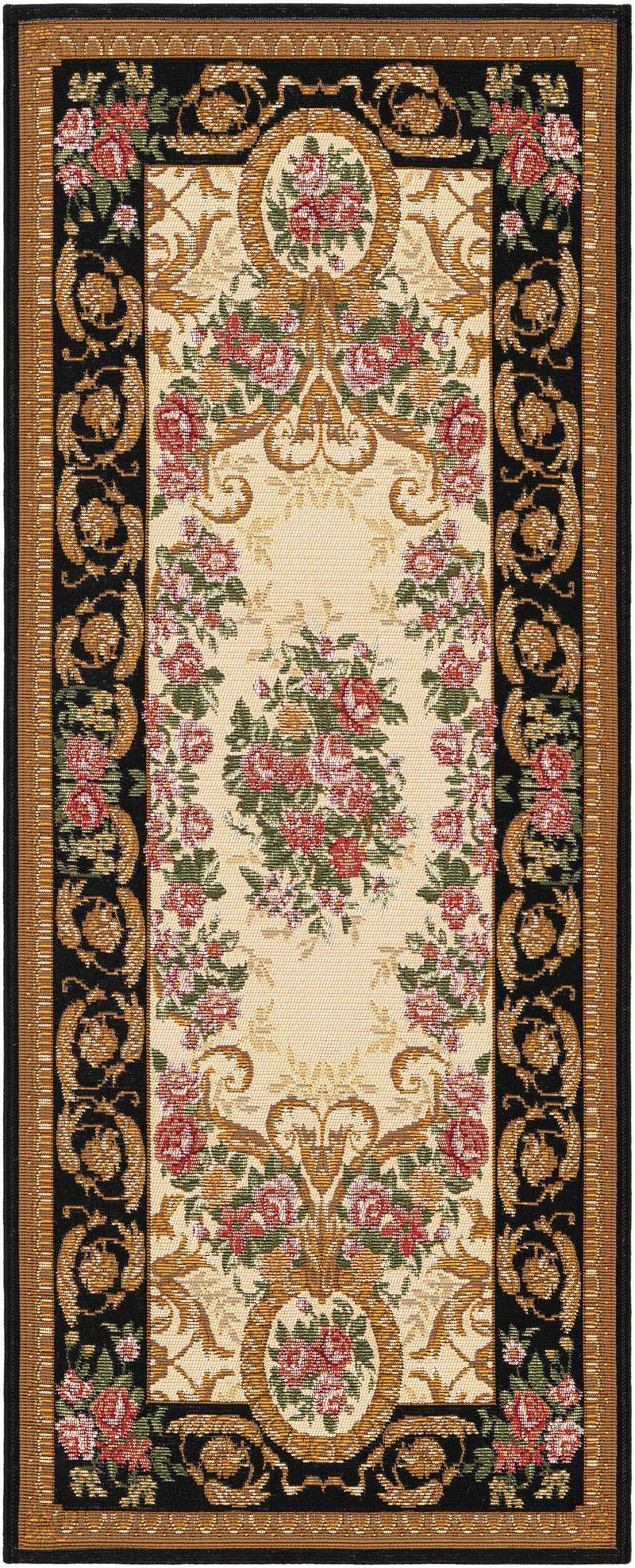 Patio Elegance Collection Area Rug -  Portico Runner Black and Ivory  lifestyle 62