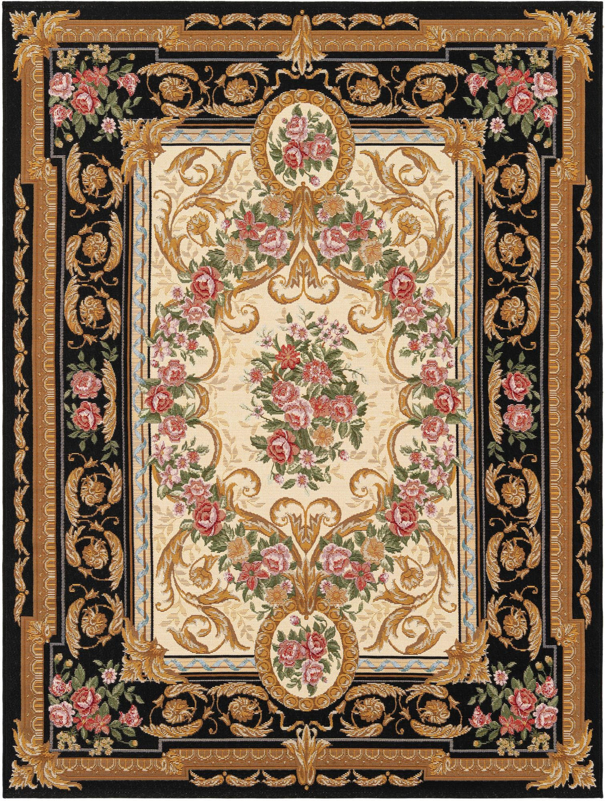 Patio Elegance Collection Area Rug -  Portico Rectangle Black and Ivory  lifestyle 2