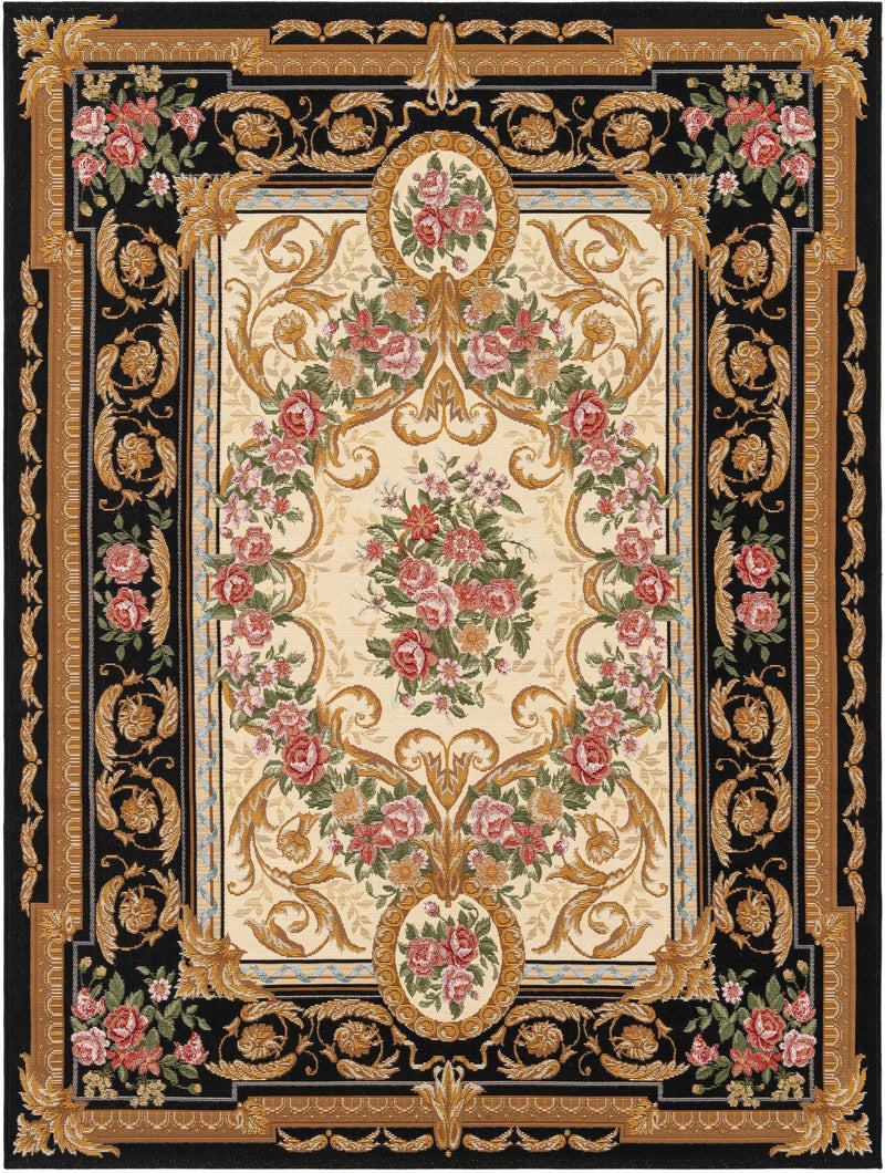 Patio Elegance Collection Area Rug -  Portico Rectangle Black and Ivory  lifestyle 2