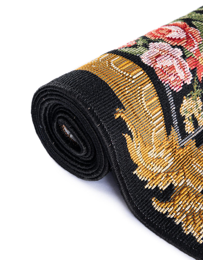 Patio Elegance Collection Area Rug -  Portico Rectangle Black and Ivory  lifestyle 35