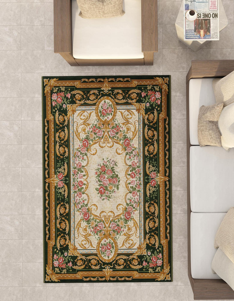 Patio Elegance Collection Area Rug -  Portico Rectangle Green and Ivory  lifestyle 53