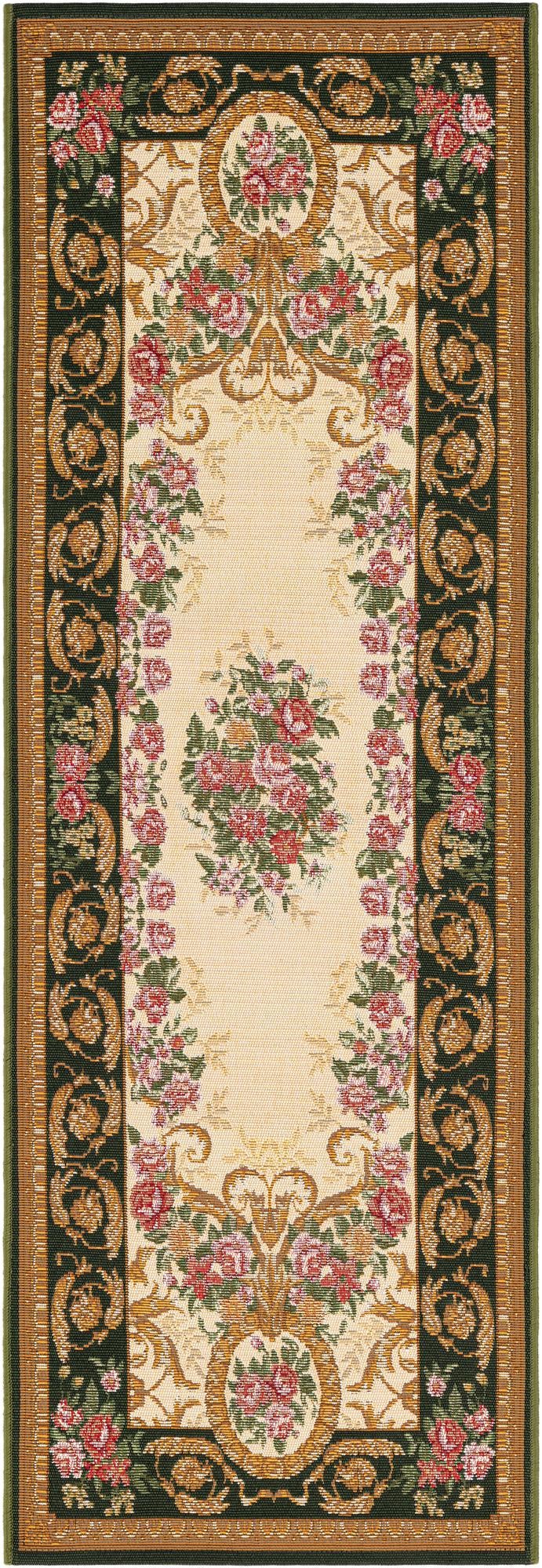 Patio Elegance Collection Area Rug -  Portico Runner Green and Ivory  lifestyle 65
