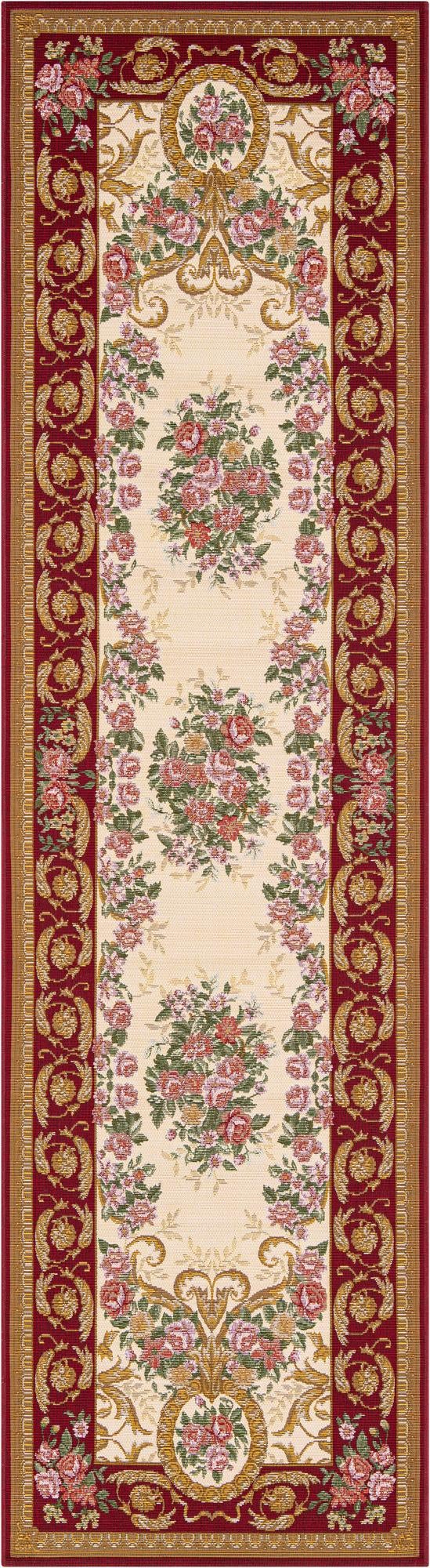 Patio Heritage Collection Area Rug -  Portico Runner Burgundy and Ivory  lifestyle 40