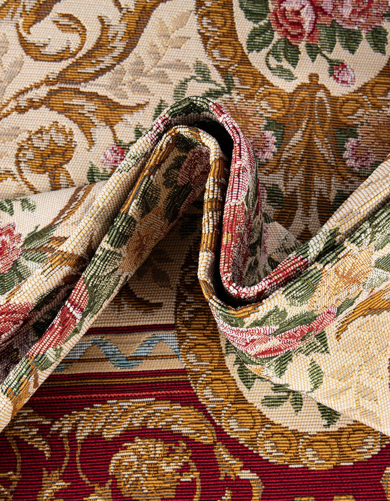 Patio Elegance Collection Area Rug -  Portico Rectangle Burgundy Red and Ivory  lifestyle 24