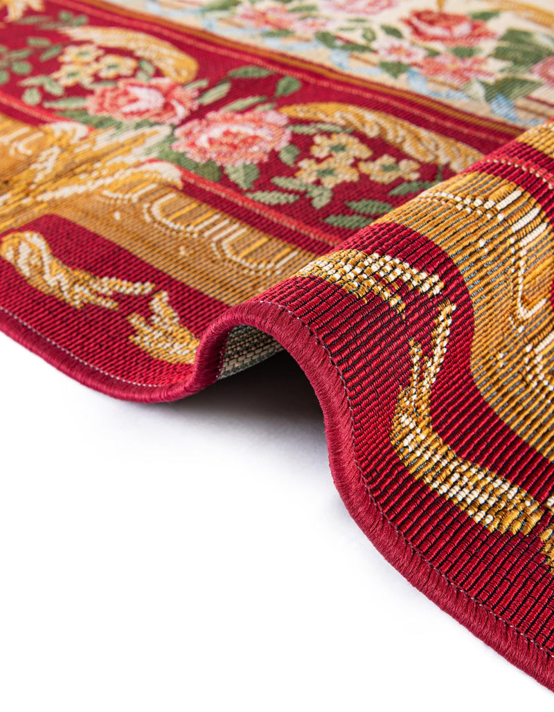 Patio Elegance Collection Area Rug -  Portico Rectangle Burgundy Red and Ivory  lifestyle 30