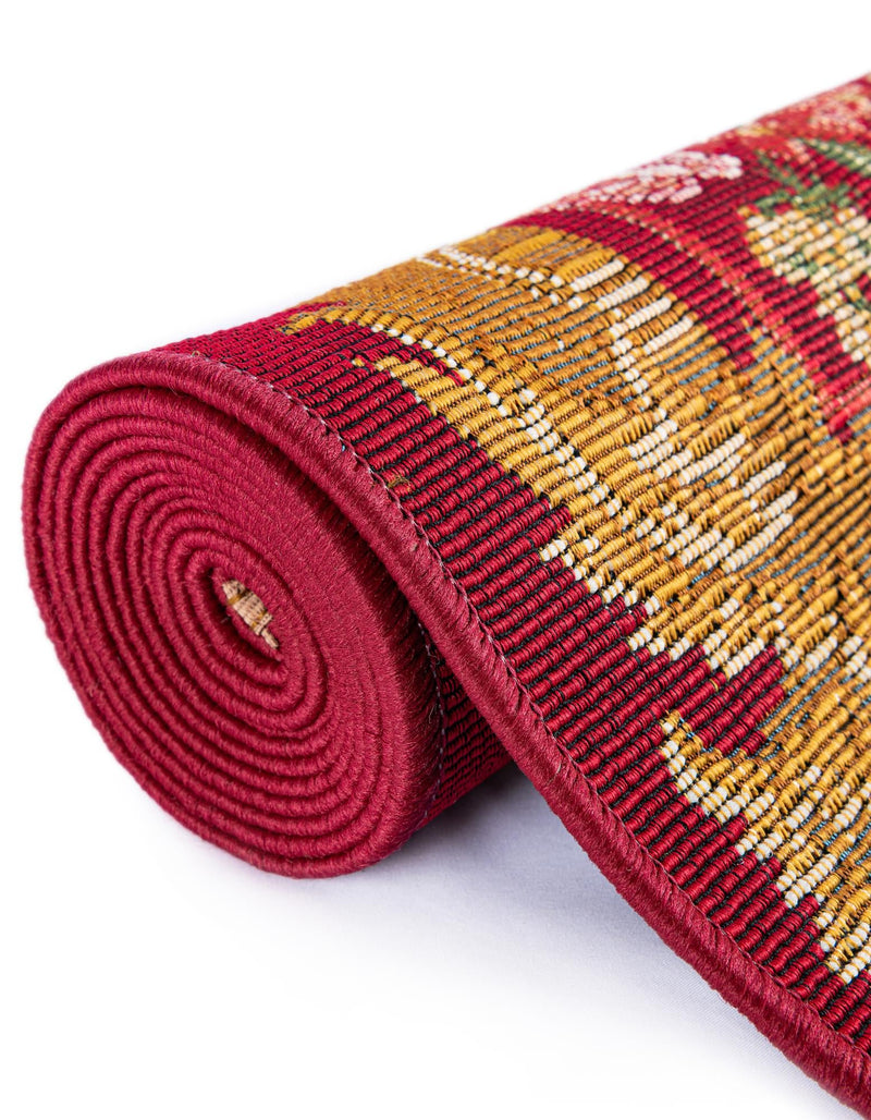 Patio Elegance Collection Area Rug -  Portico Rectangle Burgundy Red and Ivory  lifestyle 36