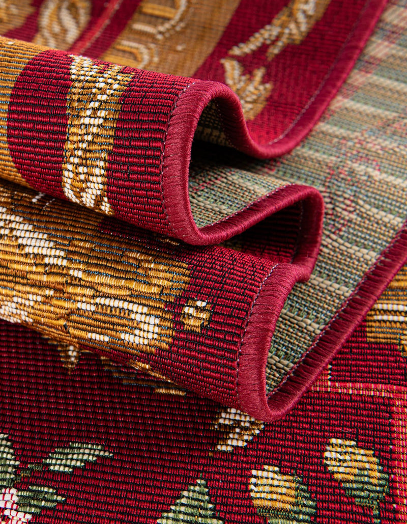 Patio Elegance Collection Area Rug -  Portico Rectangle Burgundy Red and Ivory  lifestyle 39