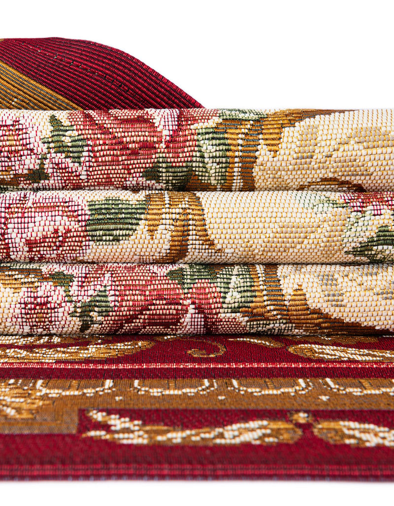 Patio Elegance Collection Area Rug -  Portico Rectangle Burgundy Red and Ivory  lifestyle 42