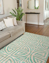 Desert Weave Jute Collection Area Rug -  Thar Rectangle Blue and Ivory  lifestyle 11