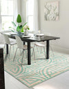 Desert Weave Jute Collection Area Rug -  Thar Rectangle Blue and Ivory  lifestyle 14