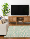 Desert Weave Jute Collection Area Rug -  Thar Rectangle Blue and Ivory  lifestyle 17