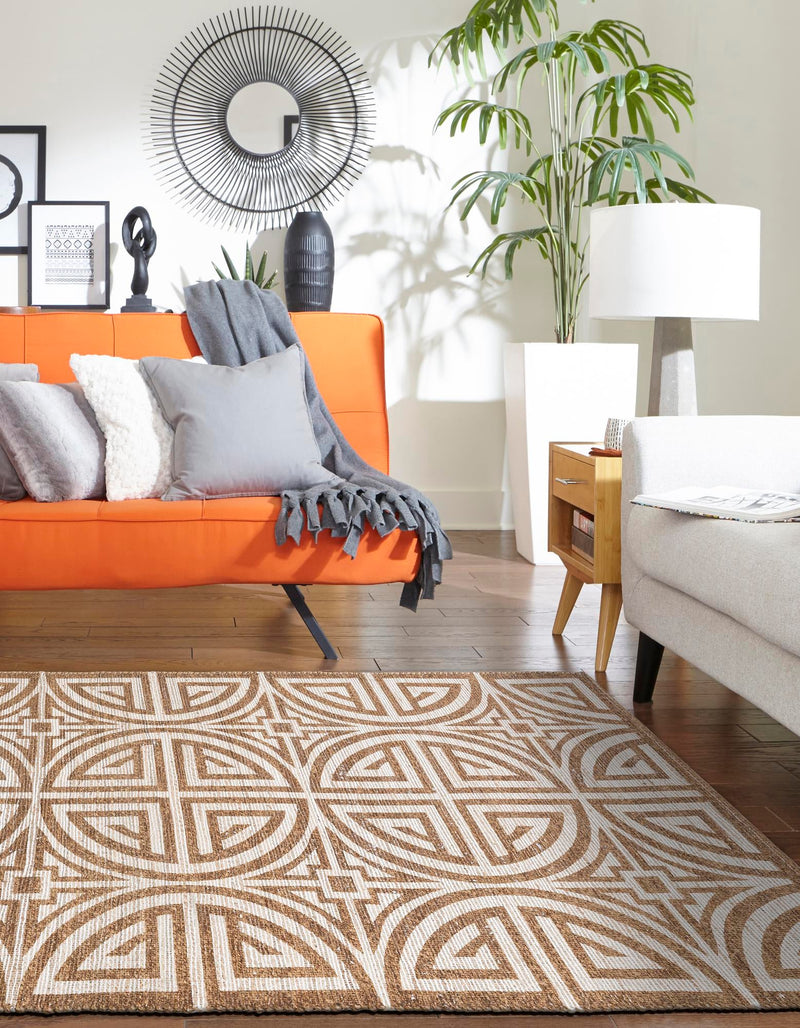 Desert Weave Jute Collection Area Rug -  Thar Rectangle Light Brown and Ivory  lifestyle 6