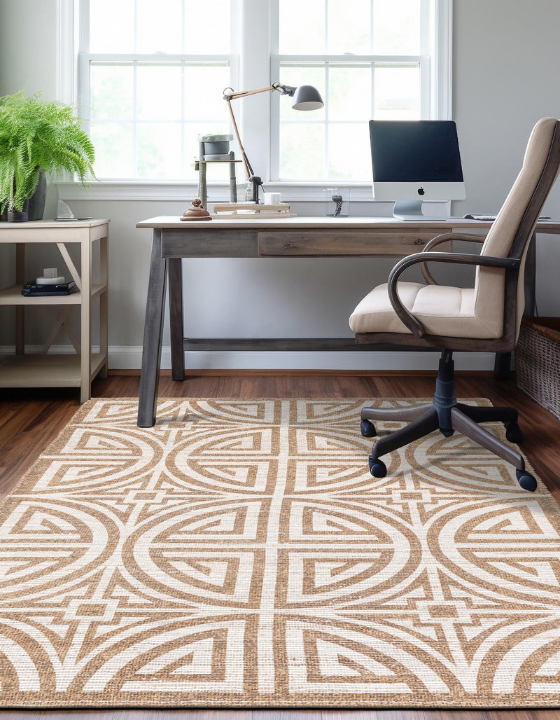 Desert Weave Jute Collection Area Rug -  Thar Rectangle Light Brown and Ivory  lifestyle 22