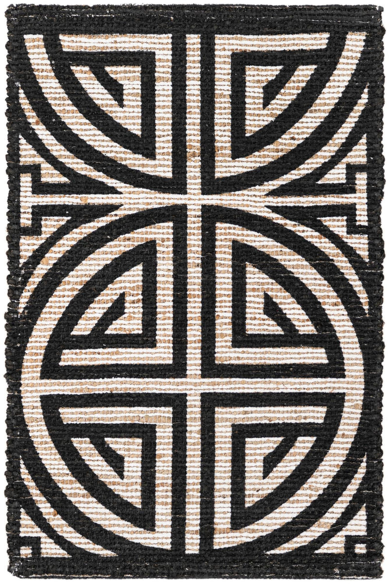 Desert Weave Jute Collection Area Rug -  Thar Rectangle Black and Ivory  lifestyle 5
