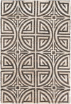 Desert Weave Jute Collection Area Rug -  Thar Rectangle Black and Ivory Main