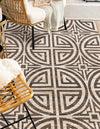 Desert Weave Jute Collection Area Rug -  Thar Rectangle Black and Ivory  lifestyle 7