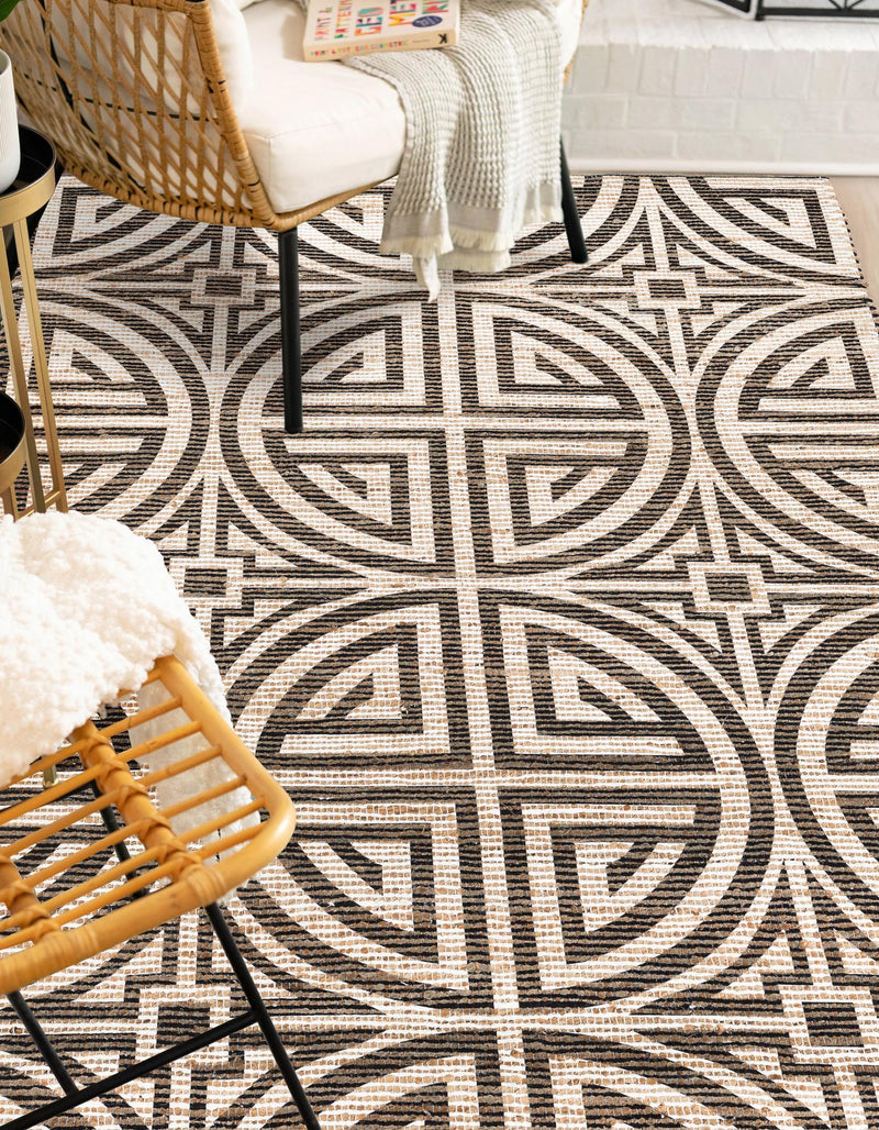 Desert Weave Jute Collection Area Rug -  Thar Rectangle Black and Ivory  lifestyle 7