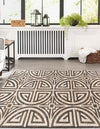 Desert Weave Jute Collection Area Rug -  Thar Rectangle Black and Ivory  lifestyle 13
