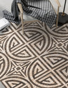 Desert Weave Jute Collection Area Rug -  Thar Rectangle Black and Ivory  lifestyle 16