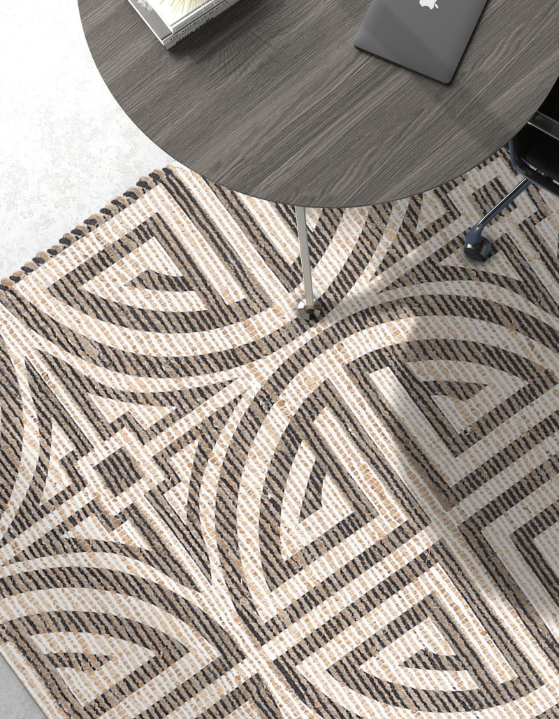 Desert Weave Jute Collection Area Rug -  Thar Rectangle Black and Ivory  lifestyle 21