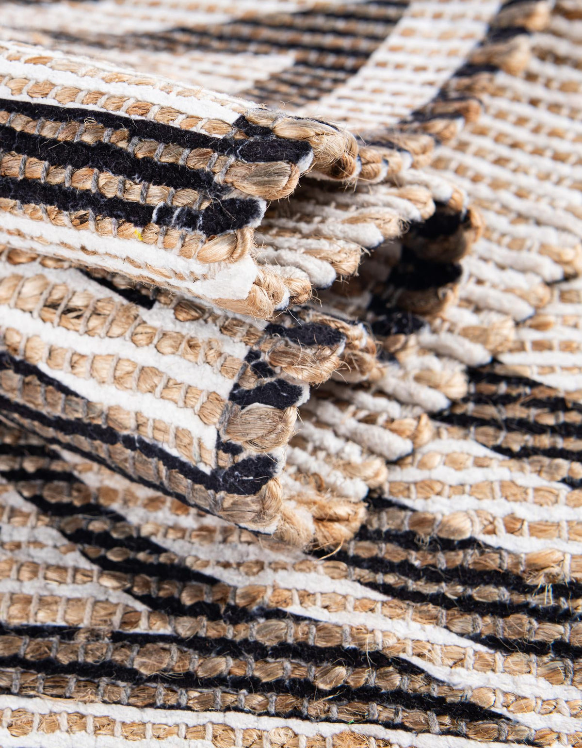 Desert Weave Jute Collection Area Rug -  Thar Rectangle Black and Ivory  lifestyle 53