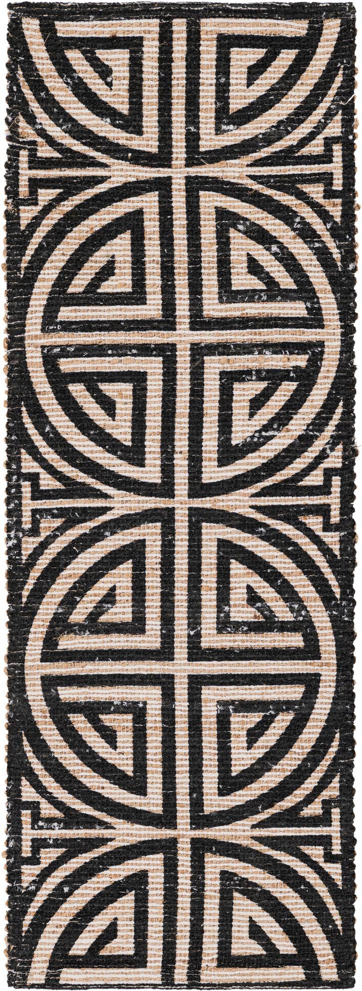 Savannah Threads Collection Area Rug -  Thar Runner Black and Ivory  lifestyle 133