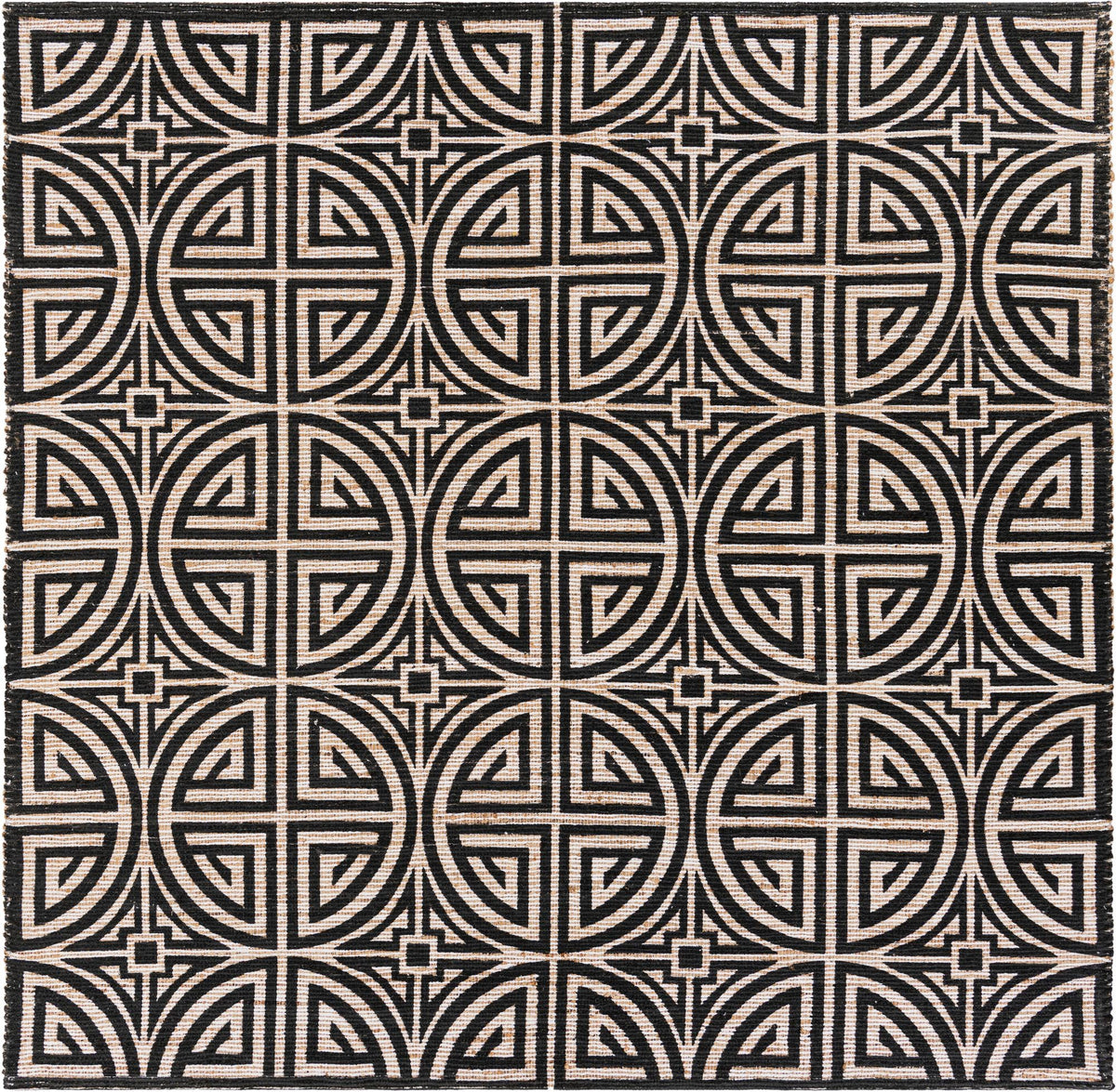 Savannah Threads Collection Area Rug -  Thar Square Black and Ivory  lifestyle 89