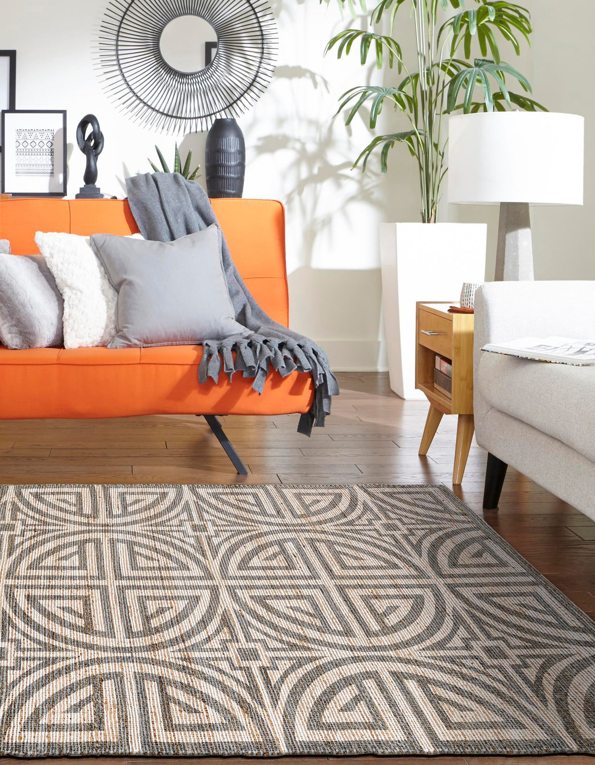 Desert Weave Jute Collection Area Rug -  Thar Rectangle Gray and Ivory  lifestyle 12