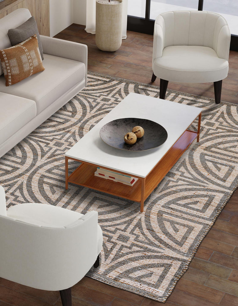 Desert Weave Jute Collection Area Rug -  Thar Rectangle Gray and Ivory  lifestyle 28