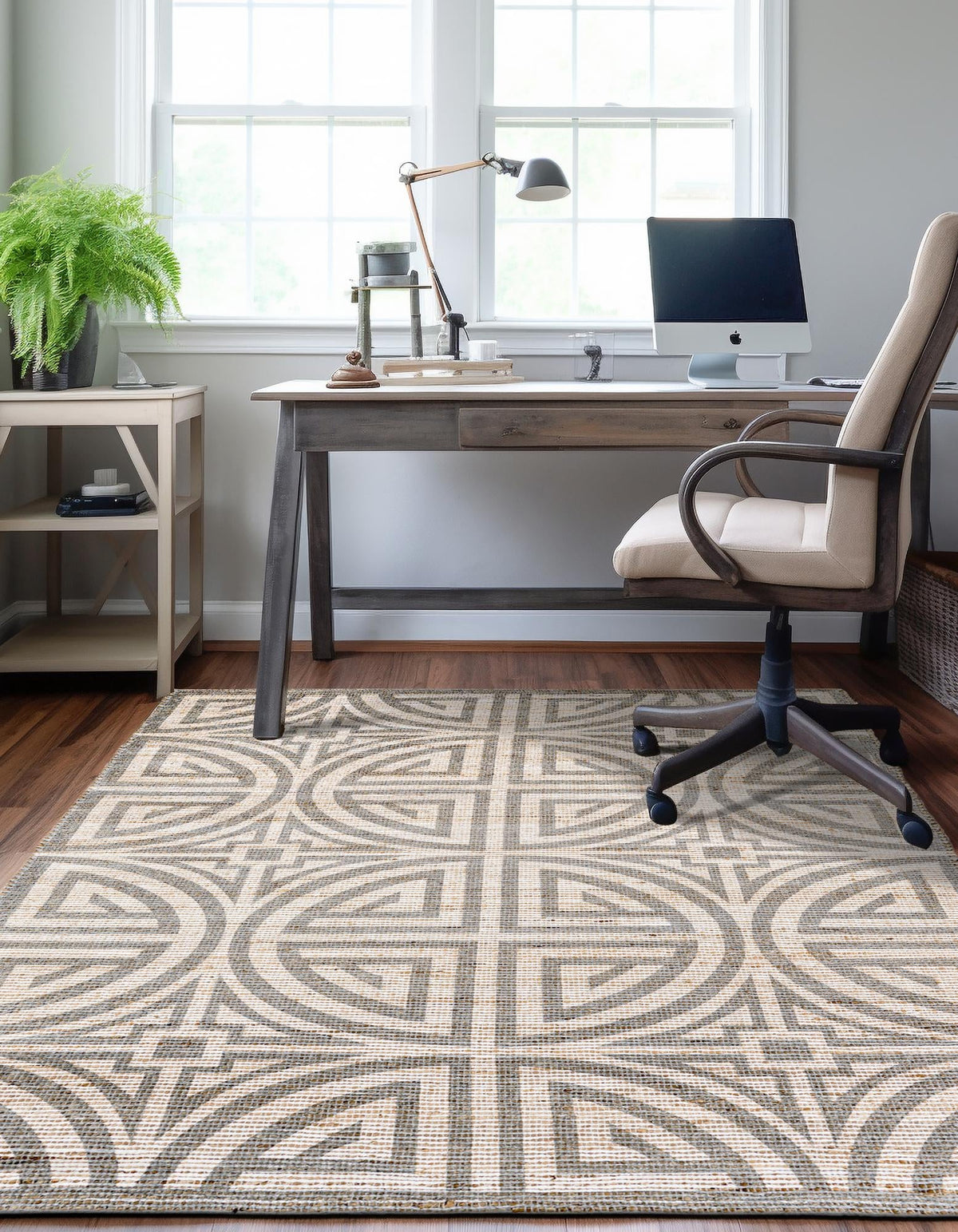 Desert Weave Jute Collection Area Rug -  Thar Rectangle Gray and Ivory  lifestyle 36