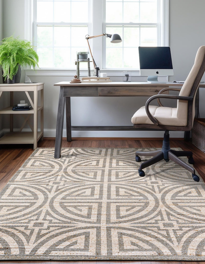 Desert Weave Jute Collection Area Rug -  Thar Rectangle Gray and Ivory  lifestyle 36