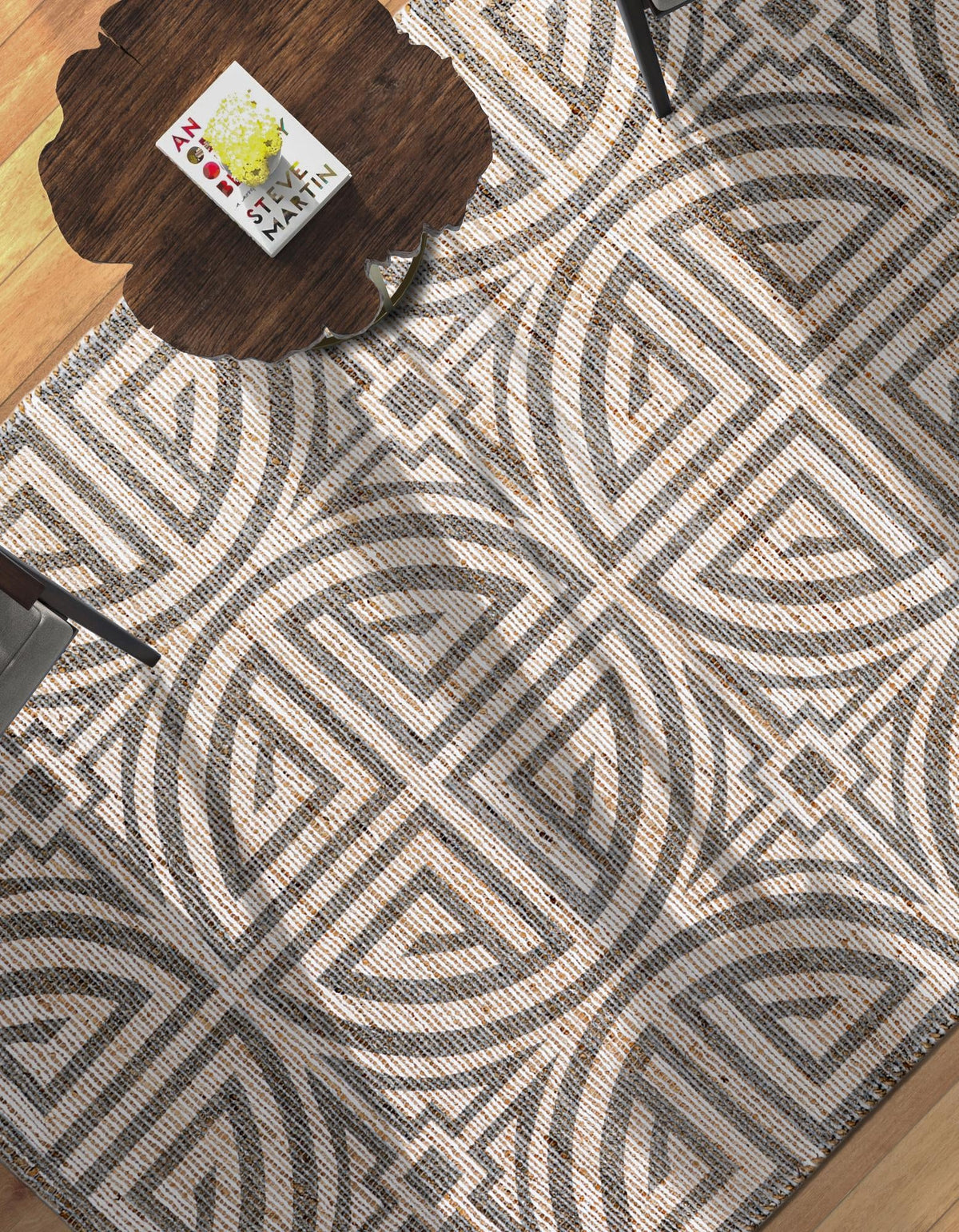Desert Weave Jute Collection Area Rug -  Thar Rectangle Gray and Ivory  lifestyle 44